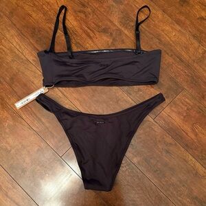 SKIMS Bikini (micro bandeau top with removable straps), high cut cheeky bottoms